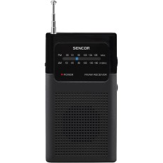 Portable Analog AM/FM Pocket Radio 3.5mm 3AAA Sencor SRD 1100 B Black