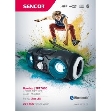 Sencor SPT 5800 CD/MP3/USB/BT 5.0 25W RMS (2 x 12.5 W) and Disco LED Function