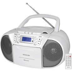 Sencor SPT 3907 W Wireless Boombox with CD/Cassette/MP3/USB/BT  5.0 4W RMS (2 x 2 W)