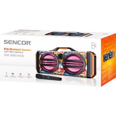 Sencor SSS 3900 KIDS Bluetooth Speaker, 100W, Karaoke, Wireless Microphone, LED Lighting, FM Radio, USB, MicroSD, 10h Battery Life