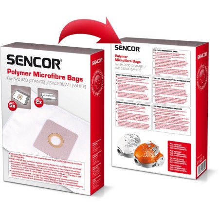 Disposable Bags Sencor SVCX 0552 for Sencor Vacuum Cleaner SVC 530 5pcs + 2 filters