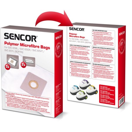 Disposable Bags Sencor SVCX 0152 for Sencor Vacuum Cleaner SVC 65 5pcs + 2 filters
