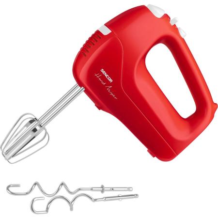 Hand Mixer Sencor SHM 5404RD 200W 5 Speed Settings Turbo Button and Ergonomic Handle Red