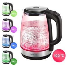 Electric Kettle 2lt with Temperature Selection 2200W Glass Sencor SWK 2090BK Black