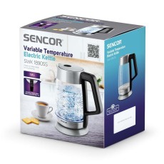 Electric Kettle 2lt with Temperature Selection 2200W Glass Sencor SWK 1890SS Silver