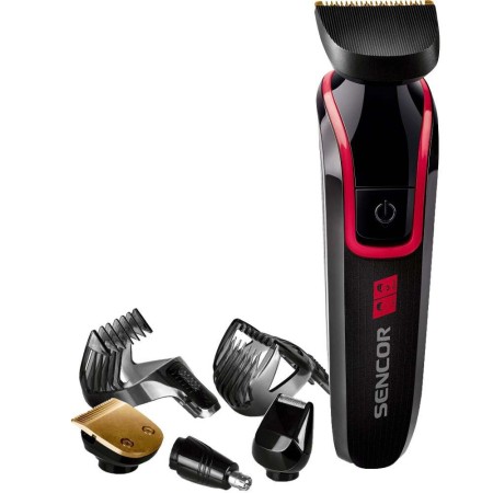 Rechargeable Hair Clipper & Trimmer with 4 Heads Sencor SHP 6201RD Red