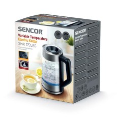 Electric Kettle 1.7lt with Temperature Selection 2200W GlassSencor SWK 1795SS Silver