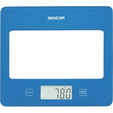 Kitchen Scale 5Kg LCD Screen UltraSlim Glass Sencor SKS 5032BL Blue