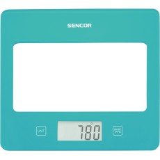 Kitchen Scale 5Kg LCD Screen UltraSlim Glass Sencor SKS 5037TQ Turquoise