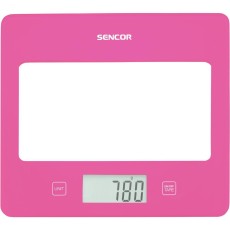 Kitchen Scale 5Kg LCD Screen UltraSlim Glass Sencor SKS 5038RS Pink
