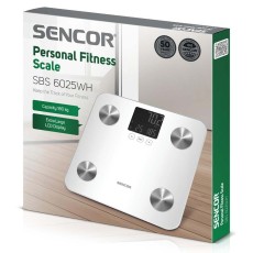 Bathroom Scale with Biometric Measurements and 12 Memories Sencor SBS 6025WH White