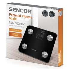 Bathroom Scale with Biometric Measurements and 12 Memories Sencor SBS 6026BK Black