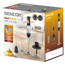 Hand Blender 4 in1 with Stainless Steel Wand 11200W Sencor SHB 6302BK Black/Silver