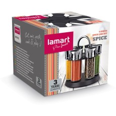 Glass Spice Jars on Rotating Base Lamart LT7017 6pcs