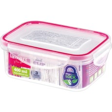 Plastic Food Container with Clip Suitable for Microwave Oven 400ml Lamart LT6006 Transparent