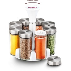 Glass Spice Jars on Rotating Base Lamart LT7017 8pcs