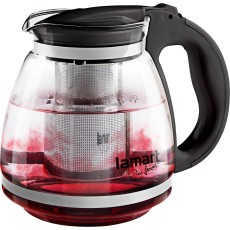 Glass Teapot with Filter 1.5lt 13cm Lamart LT7027 Transparent/Black