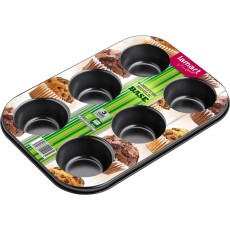 Pastry Mold for 6 Muffins Non-stick 26.5x18cm Lamart LT3071 Red