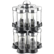 Glass Spice Jars on Rotating Base Lamart LT7044 12pcs