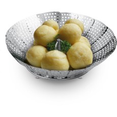 Folding Steam Basket Stainless Steel 23cm PAIRE Lamart LT7049 Grey