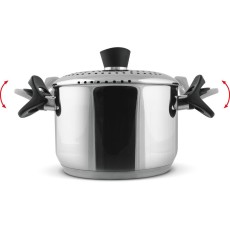 Pot with Strainer Lid 24cm 6lt Stainless Steel Lamart LT1206