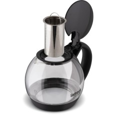 Teapot with Filter Glass BULB 2lt 18cm Lamart LT7058 Transparent/Black