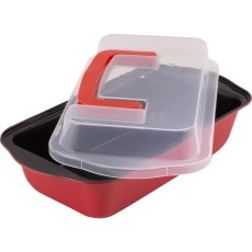 Cake Mold Rectangle with Lid 29?15?6.5cm Lamart LT3100 Black/Red