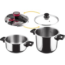 Speed ​​Kettle STEAM Set Quattro 4lt and 7lt Lamart LT1230 Silver/Red