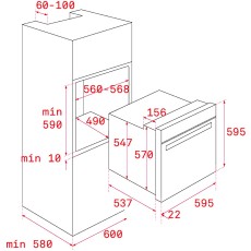 Built-in TEKA Multifunction Oven with SurroundTemp and HydroClean 70lt 60cm HLB 840 Black