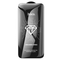 Tempered Glass Hoco Premium Series A37 120CC Large Arc Edges Dustproof 0.4mm 3D Anti-Static for Apple iPhone 15 Pro