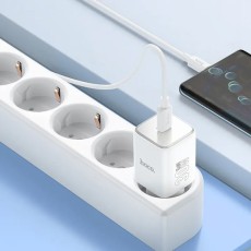 Travel Charger Hoco N43 Vista with USB-C PD30W GaN Tech Small Size White