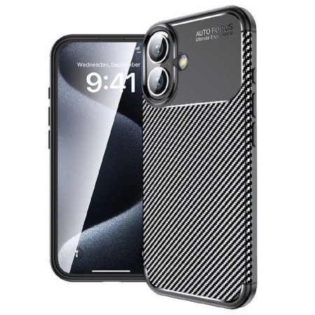 Case Ancus AutoFocus Carbon Fiber για Apple iPhone 16 Black