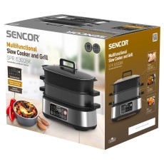 Ηλεκτρική Γάστρα Sencor SPR 6300BK με Grill Rice Cooker και Ατμομάγειρα Sencor Χωρητικότητα 6lt