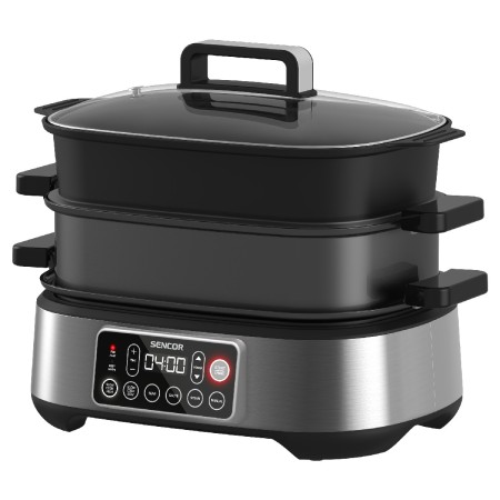 Ηλεκτρική Γάστρα Sencor SPR 6300BK με Grill Rice Cooker και Ατμομάγειρα Sencor Χωρητικότητα 6lt