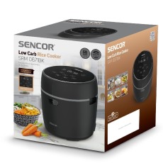 Rice Steamer Sencor SRM 0671BK  0.6lt 500W with Non-stick Surface Low Carb and Low Sugar Function Black