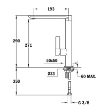 Inox TEKA Sink Faucet Rotating, Minimal Design FO 915 1/2'' TOTAL