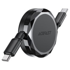 Charging Data Cable Acefast C3-03 USB-C to USB-C Retractable 3A 60W 0,8m Black