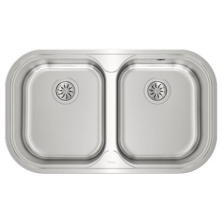 Stainless Steel Sink TEKA Double Bowl for Built-in Installation 82.8x48.5cm STYLO 2B TOTAL Matt