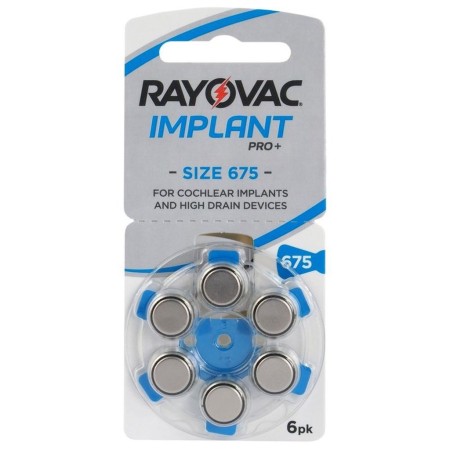 Hearing Aid Batteries Rayovac 675 Implant Pro 1.45V Pcs. 6