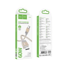 Data Cable Hoco X110 Honorific USB-C to USB-C 60W  Gold 1m