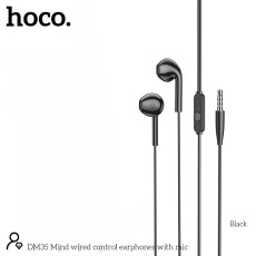 Hands Free Hoco DM35 Mind Earphones Stereo 3.5mm with Microphone and Operation Control Button Black