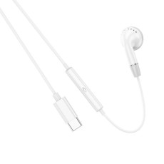 Hands Free Hoco DM53 Unilateral Earphones Stereo USB-C  with Microphone and Operation Control Button White