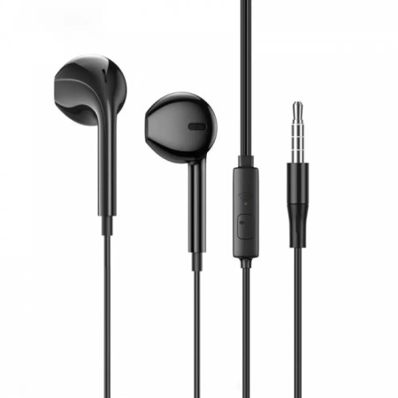 Hands Free Hoco DM6 Maya Earphones Stereo 3.5mm with Microphone and Operation Control Button Black