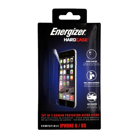 Tempered Glass Energizer for Apple iPhone 6/6s Ultra Clear HD Anti-Scratch Anti-Glare 2pcs