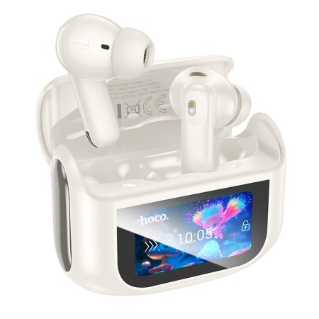 Wireless Hands Free Hoco EQ21 Sandy V5.4 with Active Noise Cancellation and ENC 400mAh 7h Talk Time White