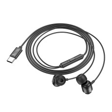 Hands Free Hoco M122 Power Earphones Stereo 3.5mm with Microphone and Operation Control Button 1.2m Black