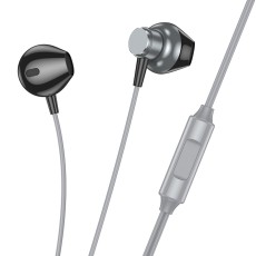 Hands Free Hoco M125 Smart Earphones Stereo 3.5mm with Microphone and Operation Control Button 1.2m Metal Grey