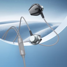 Hands Free Hoco M125 Smart Earphones Stereo 3.5mm with Microphone and Operation Control Button 1.2m Metal Grey