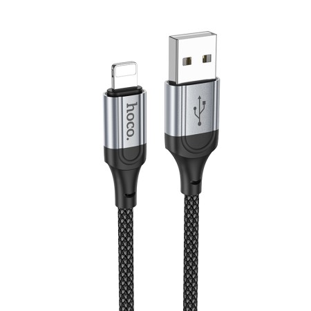 Data Cable Hoco X102 Fresh USB-A  to Lightning 2.4A Braided 1m Black