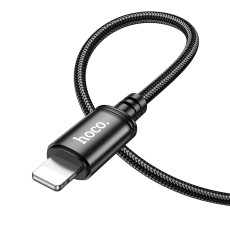 Data Cable Hoco X89 Wind USB-A  to Lightning 2.4A Braided 1m Black